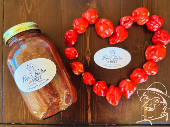 papi's salsa peppers heart