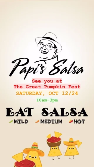 Here we go, Canton! See you at The Great Pumpkin Fest! Come by our table and enjoy a sampling of #PapisSalsa Keeping it #healthy with #natural and #organic ingredients.